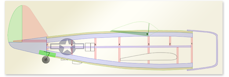 Plan fuselage coté