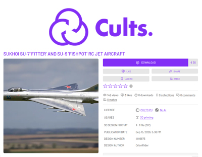 Fichiers en vente sur Cults3D